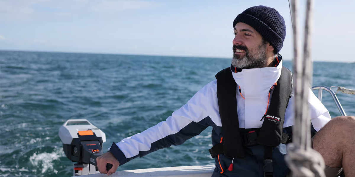 Torqeedo Travel XP electric outboard operating in coastal water