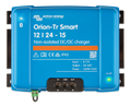 Blue Victron Energy Orion-Tr Smart DC/DC charger on a white background