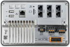 Rear view of the Victron Ekrano GX showing communication ports, power connections and mounting design