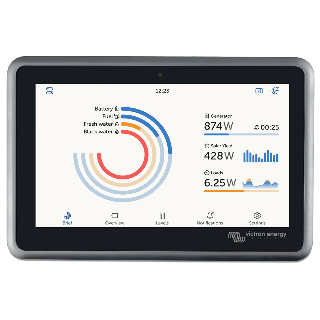Victron Energy Ekrano GX 7-inch touchscreen communication center for marine, RV and off-grid power systems