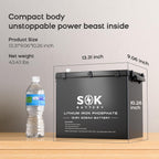 SOK SK12V206P 12V 206Ah LiFePO4 battery dimensions and weight