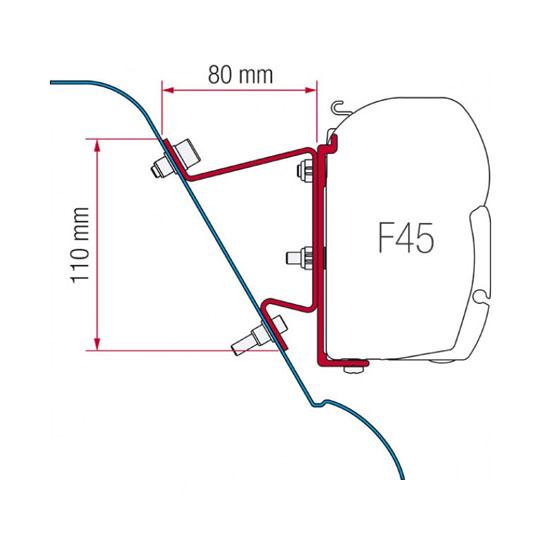 Fiamma F45 awning mounting bracket diagram