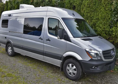 exterior of silver Sprinter Van Conversion