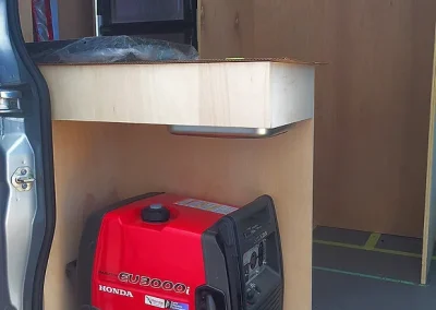 the generator placement in Mercedes Sprinter campervan conversion