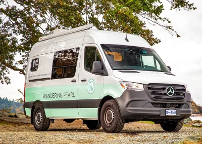 mobile dental Sprinter Van parked near beach