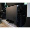Swivel seat footrest in closed position